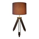 Abajur Tripe Madeira Md-2021 Cúpula Em Tecido 30x25cm Palha -