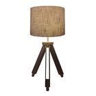 Abajur Tripe Madeira Md-2021 Cúpula Em Tecido 30x25cm Rustico