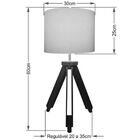 Abajur Tripe Madeira Md-2021 Cúpula Em Tecido 30x25cm Rustico