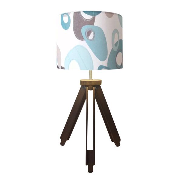 Abajur Tripe Madeira Md-2021 Cupula Tecido 30x25cm Estampa Ca