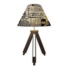 Abajur Tripe Madeira Md-2023 Cúpula Em Tecido 25/15x40cm Ny-j