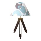 Abajur Tripe Madeira Md-2023 Cupula Tecido 25/15x40cm Estampa