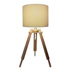 Abajur Tripe Madeira Md-2024 Cúpula Em Tecido 30x25cm Algodão