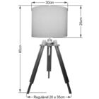 Abajur Tripé Madeira Md-2024 Cúpula Em Tecido - Branca - 127/