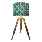 Abajur Tripe Madeira Md-2024 Cupula Tecido 30x25cm Estampa Ve