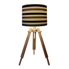 Abajur Tripe Madeira Md-2024 Cupula Tecido 30x25cm Listra Pre