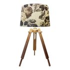 Abajur Tripe Madeira Md-2026 Cupula Tecido 20/27x30cm Floral