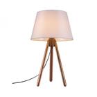 Abajur Trippé Madeira Castanho Cúpula Algodão Cru