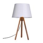 Abajur Trippé Madeira Castanho Cúpula Branca