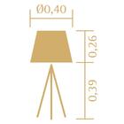 Abajur Trippé Madeira Castanho Cúpula Preta