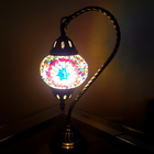 Abajur Turco Mosaico Metal E Vidro Mesclado Star Bivolt 40cm