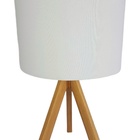 Abajur Wooden Arrow Madeira Natural Cúpula Branca