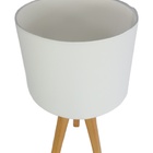 Abajur Wooden Arrow Madeira Natural Cúpula Branca