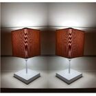 Abajures Quadrados Md-2008br Cúpula Tecido Palha