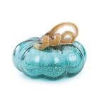 Abóbora De Vidro Azul/dourado 12x17cm 1013143 1un Hubme