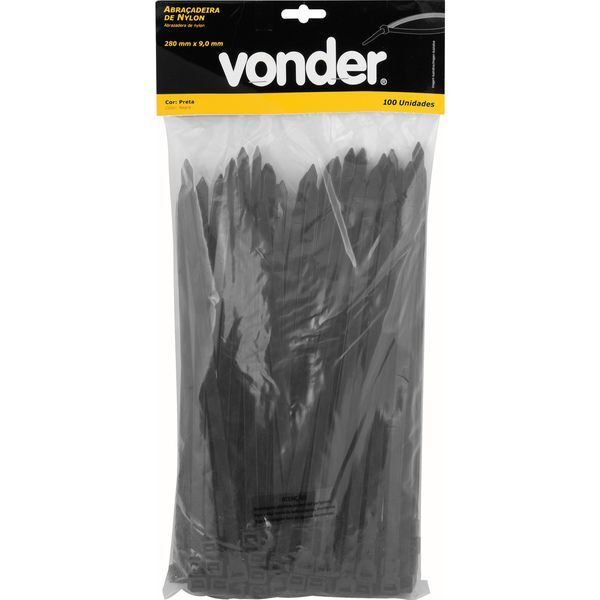 Abrac De Nylon 280x9,0 Preta Conjunto C/ 100 Peças Vonder