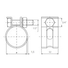 Abraçadeira Aço Inox Mangote 86 A 94mm - 32mm