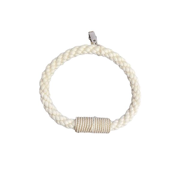 Abraçadeira Cordão para Cortina Off White Algodão 45cm Luba