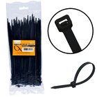 Abraçadeira De Nylon Tocha Preta 2,5mm X 15cm Com 100 Unidades