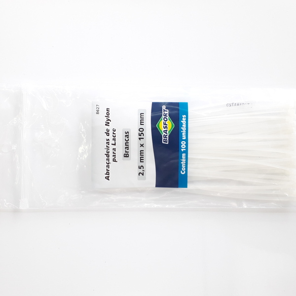 Abracadeira Nylon Brasfort 2,5mmx150mm Br 100pcs 8627