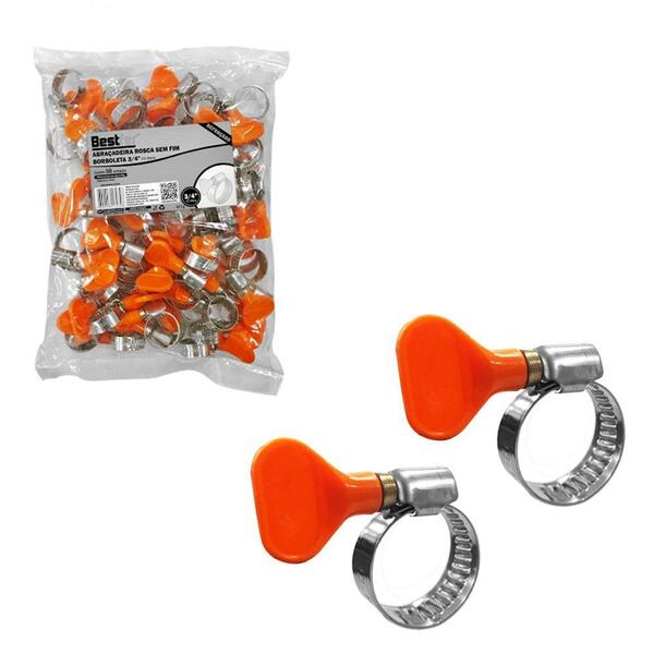 Abraçadeira Rosca Sem Fim 3/4 Polegada Borboleta Unidade