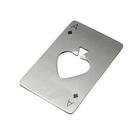 Abridor De Garrafa Formato Carta De Baralho Aço Inox Cinza