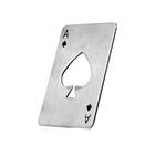 Abridor De Garrafa Formato Carta De Baralho Aço Inox Cinza