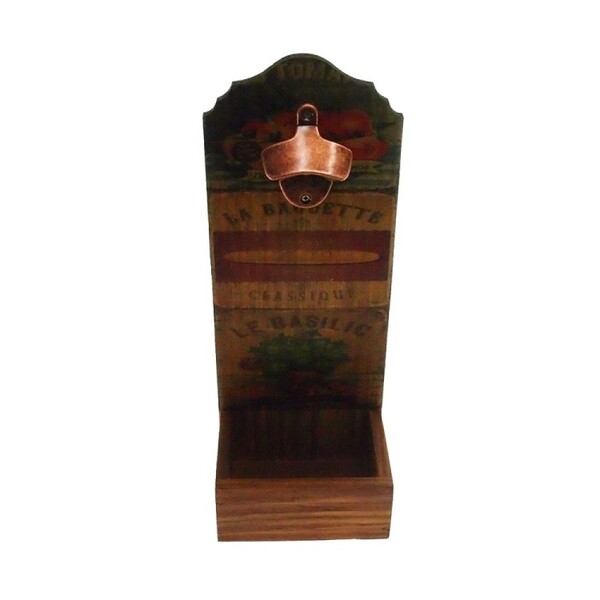 Abridor De Garrafa Parede Personalizado Basilic De Madeira