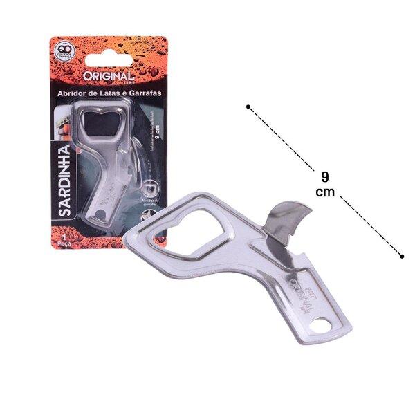 Abridor De Lata E Garrafa 9 Cm De Inox