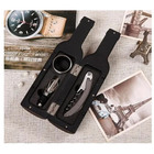 Abridor De Vinho Estojo Garrafa 4 Peças Dosador Salva Gotas S