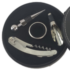 Abridor De Vinho Kit 5 Peças Estojo Bico Dosador Salva Gotas