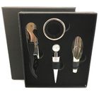 Abridor De Vinho Saca Rolhas Dosador Conjunto 4 Peças Salva G