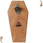 Abridor Garrafa De Parede Madeira Metal Formato Caixão