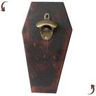 Abridor Garrafa De Parede Madeira Metal Formato Caixão