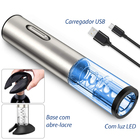 Abridor Vinho Saca Rolha Elétrico Sem Fio Bateria Recarregável