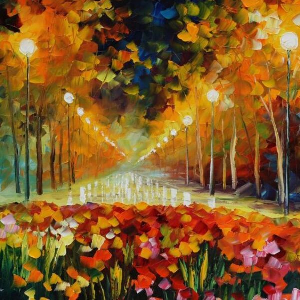 Abstrato Espatulado Jardim Colorido 1 00 X 0 75