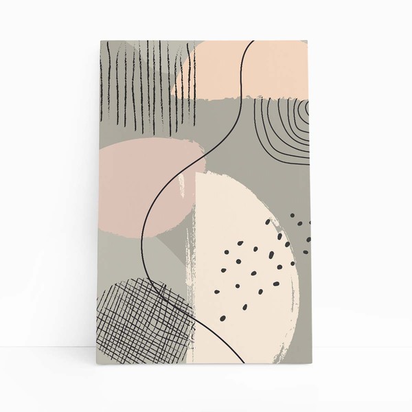 Abstrato Minimalista Bege Arte Quadro Canvas 120x80cm