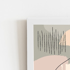 Abstrato Minimalista Bege Arte Quadro Moldura Branca 60x40cm