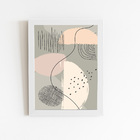 Abstrato Minimalista Bege Arte Quadro Moldura Branca 60x40cm