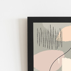 Abstrato Minimalista Bege Arte Quadro Moldura Preta 60x40cm