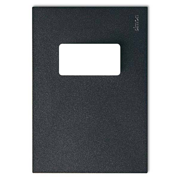 Acabamento para placa 4X2 1 mod preto artico Simon Play