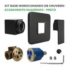 Acabamento E Registro Monocomando Base Quadrada Fs003-b Preto