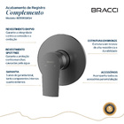 Acabamento Monocomando Chuveiro Docol 3/4 Grafite Escovado