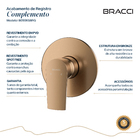 Acabamento Monocomando Chuveiro Docol 3/4 Rose Escovado