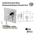 Acabamento Monocomando Chuveiro Eros Cromado Fani