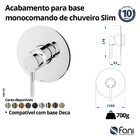 Acabamento Monocomando Chuveiro Slim Champanhe Fani
