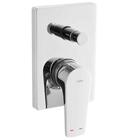 Acabamento Monocomando para Banheira eChuveiro de Parede com Desviador Base Noronha Celite