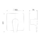 Acabamento Monocomando para Registro Padrão Docol Banheira e Chuveiro 1/2" Ônix Lift Docol