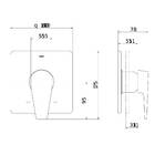Acabamento Monocomando para Ducha Base Deca Preto Lift Ônix Docol