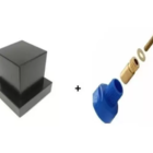 Acabamento P/ Registro Quadrado Abs Preto + Conversor Docol